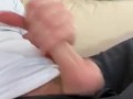 Huge cock stroked, big balls bouncing, no cum just to tease ;)