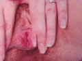 Hairy hippie lesbian pussy spread wide to fit five fingers in and rub clit til wet asmr orgasm