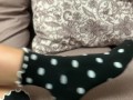 Sexy feet girl changes socks