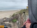 Hidden handjob on the beach, people near! Real Amateur