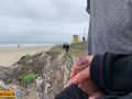 Hidden handjob on the beach, people near! Real Amateur