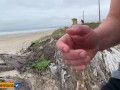 Hidden handjob on the beach, people near! Real Amateur