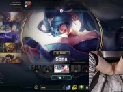 I'M BACK! Gamer Girl playing naked in bed League of Legends #20 Luna