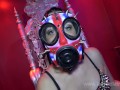 Gas Mask Queen of the Apocalypse - bow down to Lady Bellatrix in her Union Jack S-10