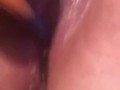 Close up tight pussy gushing cum everywhere