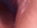 Close up tight pussy gushing cum everywhere
