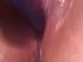 Close up tight pussy gushing cum everywhere