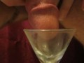 Cumming in a glass, ready to drink