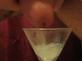 Cumming in a glass, ready to drink