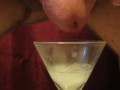 Cumming in a glass, ready to drink