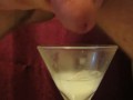 Cumming in a glass, ready to drink
