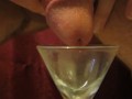 Cumming in a glass, ready to drink