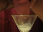 Cumming in a glass, ready to drink