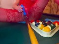 Rack ‘em up. Diablo on the pool table in red lace to NIN