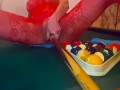 Rack ‘em up. Diablo on the pool table in red lace to NIN