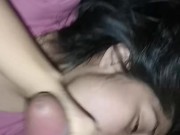 Quarantine - my latina girlfriend sucks my testicles, jerks off my big cock and i squee