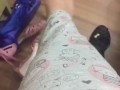 @tici_feet IG ticii_feet tici feet dangling the black shoes