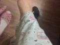 @tici_feet IG ticii_feet tici feet dangling the black shoes