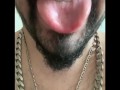 Tongue ASMR sticking out with teeth! Suck my tongue please 