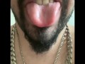 Tongue ASMR sticking out with teeth! Suck my tongue please 