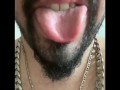 Tongue ASMR sticking out with teeth! Suck my tongue please 