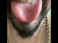 Tongue ASMR sticking out with teeth! Suck my tongue please 