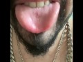 Tongue ASMR sticking out with teeth! Suck my tongue please 