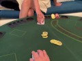 Brunette with big Tits lost sex in poker