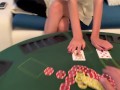 Brunette with big Tits lost sex in poker