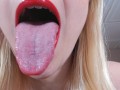 Tiny man gets dangerously close to giantess ( pov) face,lips, mouth.