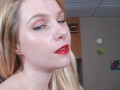 Tiny man gets dangerously close to giantess ( pov) face,lips, mouth.