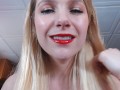 Tiny man gets dangerously close to giantess ( pov) face,lips, mouth.