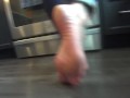 Sexy MILF has her PERFECT Wrinkled soles Licked while she's Cooking!