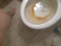Dirty Talking Camgirl Slut TRIES to Pee into Toliet Standing Up & FAILS! Pissy Mess Bathroom Floor!!