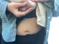 Milkymama talks to a fan while squirting milk in public 