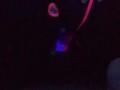 Step sis with nice feet caught squirting under the  black light. 