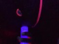 Step sis with nice feet caught squirting under the  black light. 