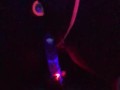 Step sis with nice feet caught squirting under the  black light. 