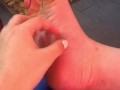 Princess tickles herself! Shes very ticklish!