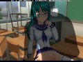 3D HENTAI schoolgirl with glasses fucked the director and got a high score