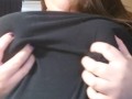 Playing with my boobs during a zoom meeting (online class)