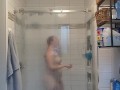 SPY  - Curvy Blonde TEEN plays with pussy and takes sexy shower