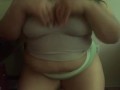 Chubby girl masturbates and uses vibrator under LED lights