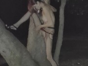 Golden Tree Shower - peeing on tree