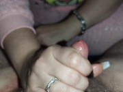 Edging Handjob with black long nails cum control ruined cum shot *Trailer*