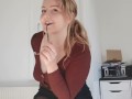 BRITISH REDHEAD TEACHER GIVES JERK OFF INSTRUCTIONS AND HEELS