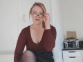 BRITISH REDHEAD TEACHER GIVES JERK OFF INSTRUCTIONS AND HEELS