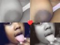 Licking my big Juggs