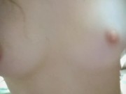 hot babe caresses her perfect tits