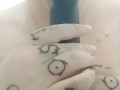Sloppy Shower Dildo Blowjob